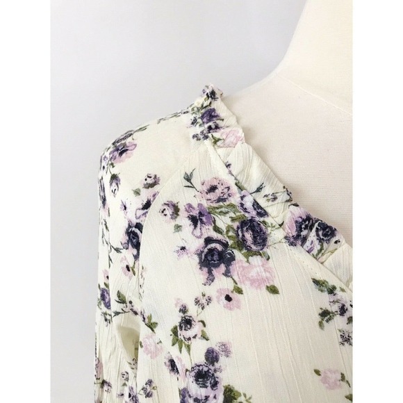 Stitch Fix Mason & Belle Ruffles V Neck Purple Floral Blouse - Picture 6 of 7